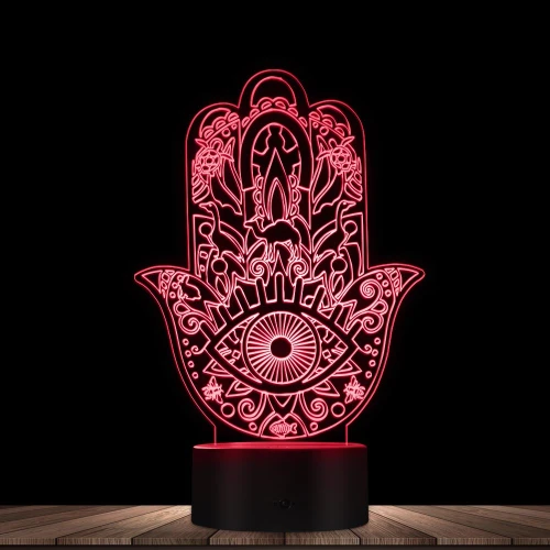 Hamsa With Boho Pattern Desk Lamp
