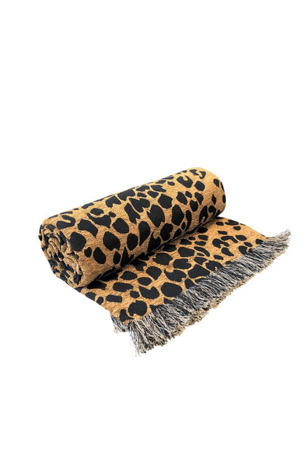 Leopard Bush Brown Throw