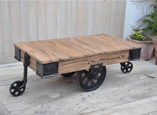 TABLE COFFEE ON WHEELS INDUSTRIAL TABLE COFFEE ON WHEELS INDUSTRIAL