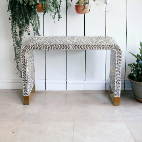 Mother Of Pearl Monochrome Elegance Console Table