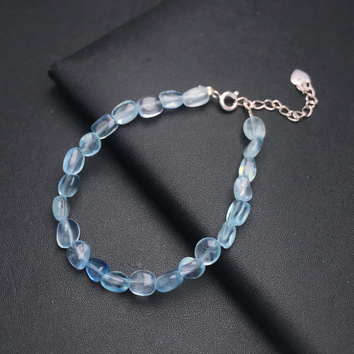 Irregular Natural Aquamarine Bracelet Bangle