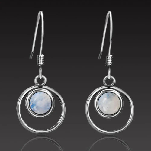 Sterling Silver Kyanite Hoops
