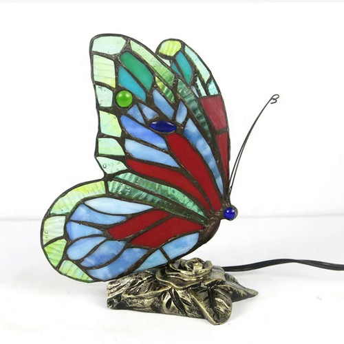Tiffany Butterfly Table Lamp – Stained Glass Bedside Light