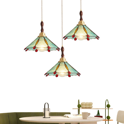 Tiffany Style Ceiling Light – Decorative Lotus Hanging Lamp