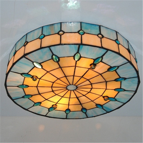 Baroque Stained Glass Ceiling Lamp