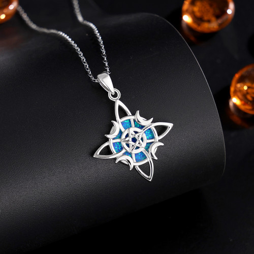 Witch Knot Celtic Jewelry with Opal