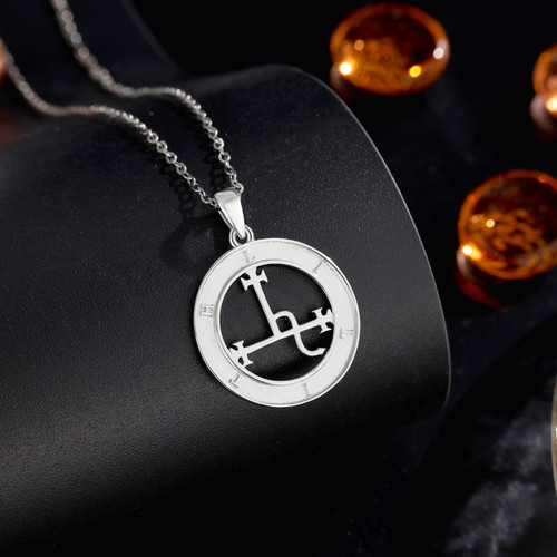 Lilith Symbol Necklace – 925 Silver Spiritual Gothic Jewelry