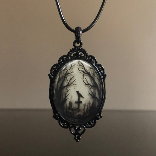 Gothic Crow Rope Chain Jewelry