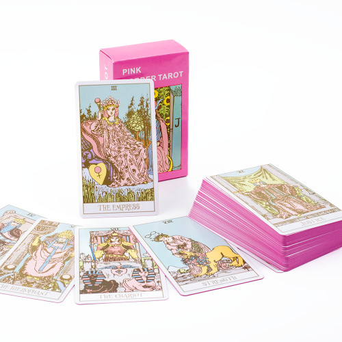 Luxe Pink Border Tarot Deck with English Guidebook