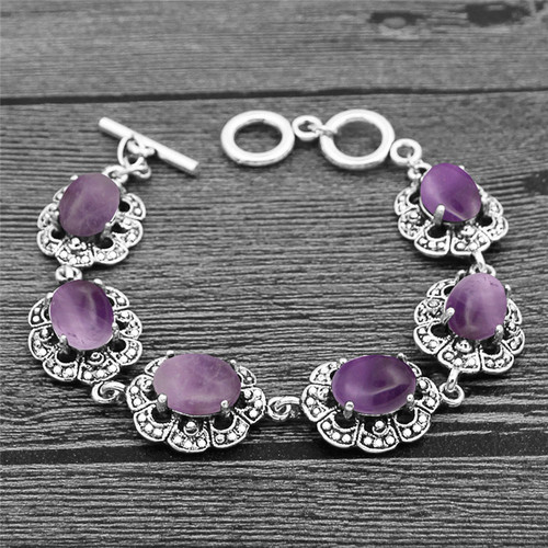 Oval Amethyst Fashion Bracelet