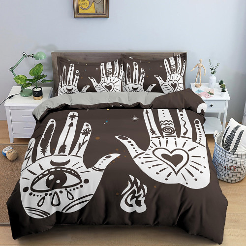 Divination Moon Sun Constellation Pattern Polyester Bedding Set - 240x220cm 3pcs