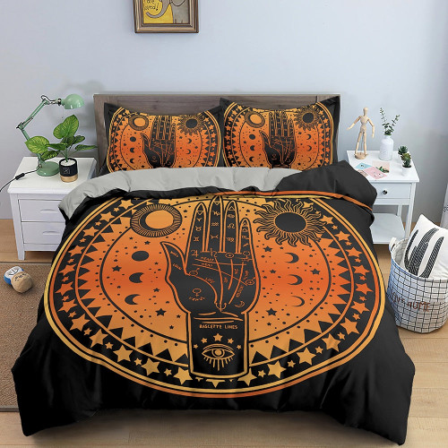Divination Moon Sun Constellation Pattern Polyester Bedding Set - 140x210cm 2pcs