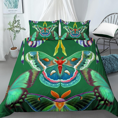 Moth Butterfly Moon Divination Style Duvet Cover Set - 228x228cm 3pcs