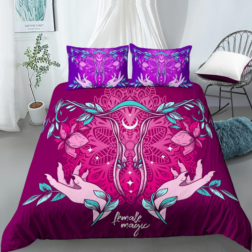 Moth Butterfly Moon Divination Style Duvet Cover Set - 180x210cm 3pcs