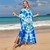Kaftan Summer Sky Blue Tie Dye Rayon Maxi Dress