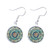 Henna Yoga Om Symbol Zen Mandala Glass Cabochon Drop Earrings
