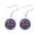Henna Yoga Om Symbol Zen Mandala Glass Cabochon Drop Earrings