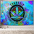 Boho Murale Chambre Trippy Leaf Tapestry Home Decor - 100x75cm