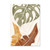 Monstera Palm Abstract Geometric Canvas Painting (10x15cm Unframed)
