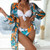 Women Printed High Waist Sexy Bikini And Cover Set - Large