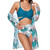 Women Printed High Waist Sexy Bikini And Cover Set - Large