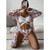 Women Printed High Waist Sexy Bikini And Cover Set - Large