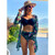 Women Printed High Waist Sexy Bikini And Cover Set - Large