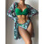 Women Printed High Waist Sexy Bikini And Cover Set - Large