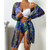 Women Printed High Waist Sexy Bikini And Cover Set - Large
