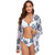 Women Printed High Waist Sexy Bikini And Cover Set - Large