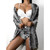 Women Printed High Waist Sexy Bikini And Cover Set - Large