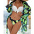 Women Printed High Waist Sexy Bikini And Cover Set - Large