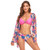 Women Printed High Waist Sexy Bikini And Cover Set - Large
