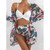 Women Printed High Waist Sexy Bikini And Cover Set - Large