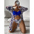 Women Printed High Waist Sexy Bikini And Cover Set - Large