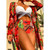 Women Printed High Waist Sexy Bikini And Cover Set - Large