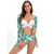 Women Printed High Waist Sexy Bikini And Cover Set - Large