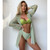 Women Printed High Waist Sexy Bikini And Cover Set - Large