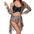 Women Printed High Waist Sexy Bikini And Cover Set - Large