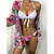 Women Printed High Waist Sexy Bikini And Cover Set - Large