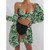 Women Printed High Waist Sexy Bikini And Cover Set - Large