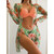 Women Printed High Waist Sexy Bikini And Cover Set - Large