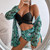 Women Printed High Waist Sexy Bikini And Cover Set - XL