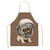 Women Cute Dog Pug Printed 53*65cm Cotton Linen Apron