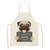 Women Cute Dog Pug Printed 53*65cm Cotton Linen Apron