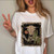 Women Leopard Skull Graphic  Cow Bull  T-shirt For Women - Size Large