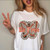 Women Leopard Skull Graphic  Cow Bull  T-shirt For Women - Size Large