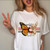 Women Leopard Skull Graphic  Cow Bull  T-shirt For Women - Size Small