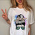 Women Leopard Skull Graphic  Cow Bull  T-shirt For Women - Size Small