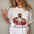 Women Leopard Skull Graphic  Cow Bull  T-shirt For Women - Size Small